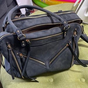 Grey Suede Target Bag